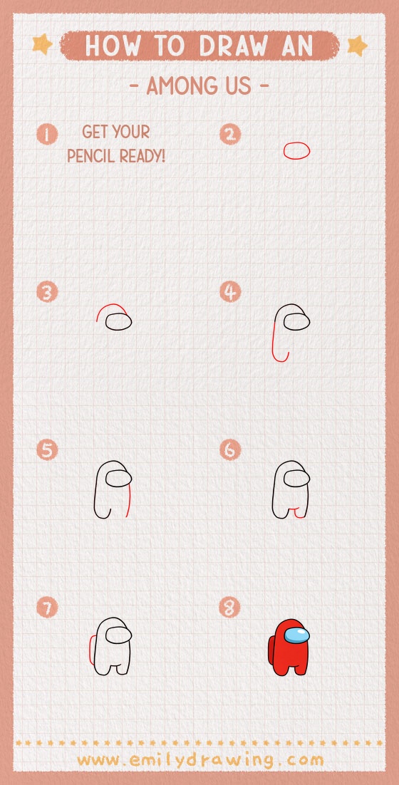 how to draw an among us pinterest pin